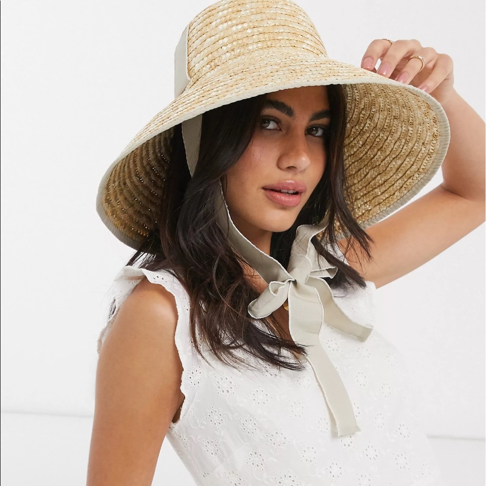 ASOS tall crown straw hat in natural